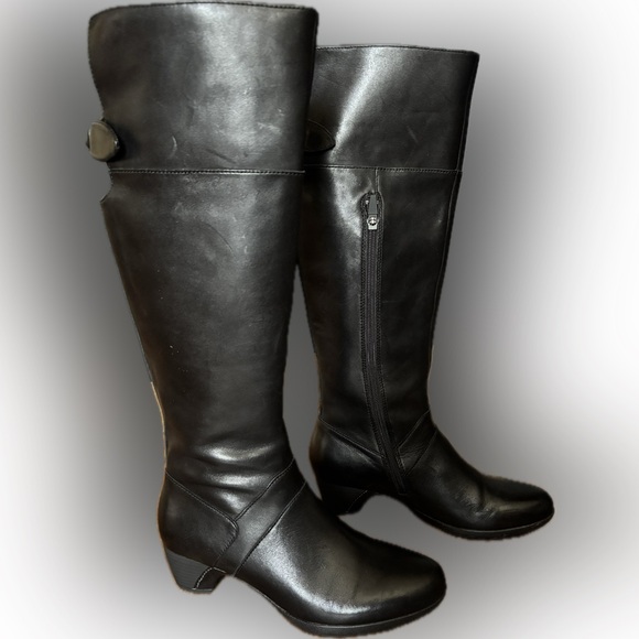 Dansko Dori Black Leather Knee High Boots - Picture 1 of 4